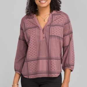 Plaid Patterned Women's Blouse - Mauve